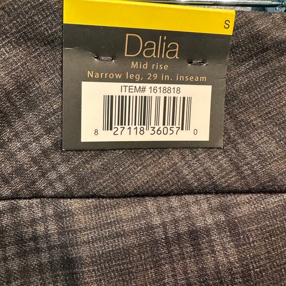 Dalia NWT Size Small Plaid Pants Black Brown Narrow Leg Mid Rise Office - Picture 8 of 8